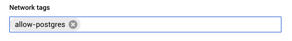 Add the allow-postgres network tag